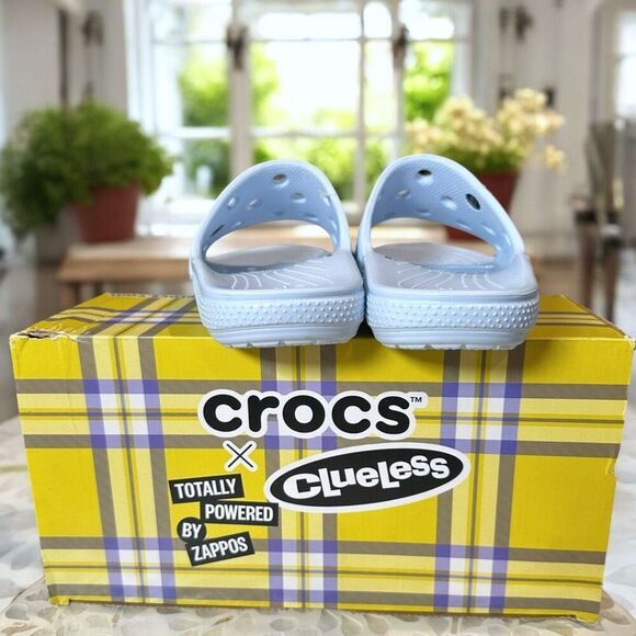 New Crocs x Clueless "The Tai" Slide – Mineral Blue – Women’s 10 / Men’s 8 – Box - Picture 9 of 11